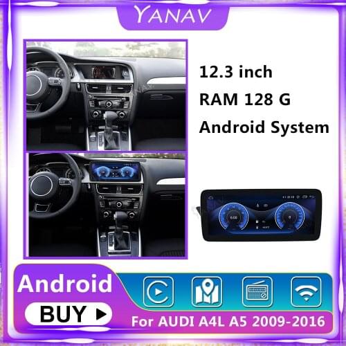 12.3 inch ​Android Car Radio stereo Multimedia For AUDI A4L A5 Low Version 2009-2016 DVD Player Auto GPS Navigation Head Unit