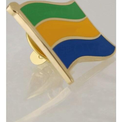 Soft Enamel Gabon Flag Lapel Pins