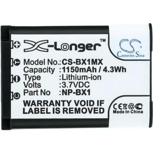 CameronSino for SONY HD-MV1 HDR-AS10 HDR-AS100 Cyber-shot DSC-RX1R HDR-MV1 POV HD Action Camera RML-VR NP-BX1 battery