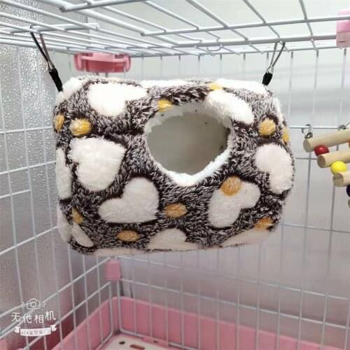 Flannel Keep Warm In Winter Hammock Cages Bed for Small Animals Pet Guinea Pig Hamster Squirrel Ferret Hedgehog