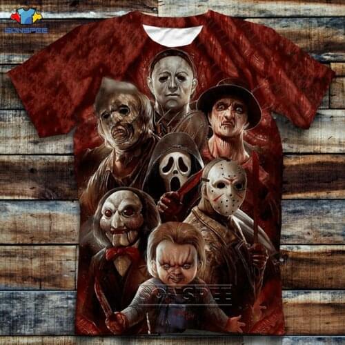 SONSPEE Summer Top Fashion Horror Movie Chucky T-shirts Brand Clothing 3D Print Short Sleeve Crew Neck T-Shirt Homme Streetwear