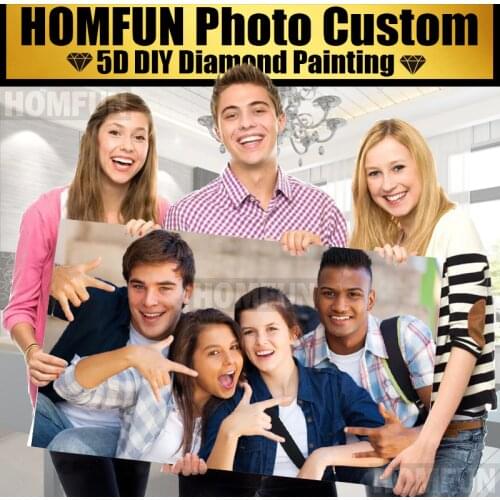 HOMFUN Photo custom! Private custom! DIY Diamond embroidery 5D diamond Painting Cross Stitch 3D square 5D decor gift