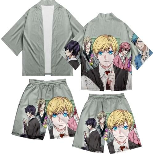 Personality Yarichin Bitch Club Kimono Shorts Set Conformtable Japanese Style Fashion Summer Mens Sets Girl suit