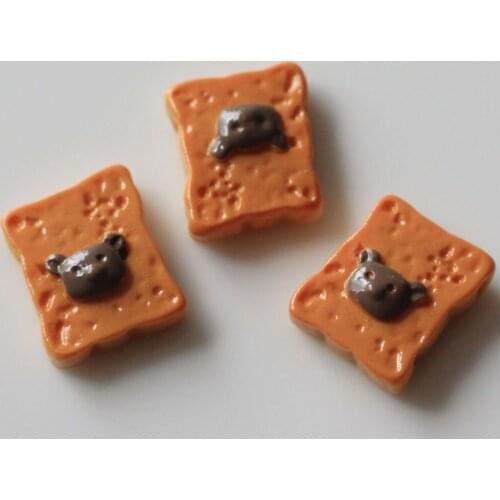 Kawaii Simulation Food Resin Bear Bread FlatBack Cabochon DIY Decorative Craft Scrapbooking Accessories