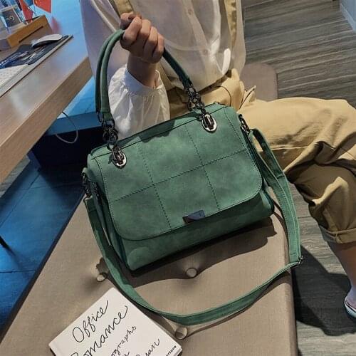 Matte Ladies Handbag Scrub Womens Shoulder Bag Large Capacity Matcha Green PU Leather Handbag Travel Handbag Boston Female Bag