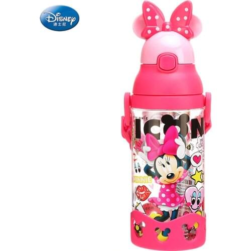 Disney girls Mickey Minnie Mouse Cartoon cups With Gravity ball straw kids boys cars Princess Sophia Feeding sport Bottles