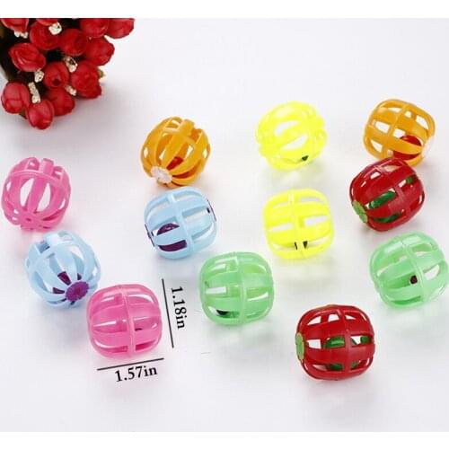 2PCS Random Color Ball Cat Toys Interactive Cat Bell Toys Plastic Kitten Toys Training Toys Sound Funny Toy for Cats Dog
