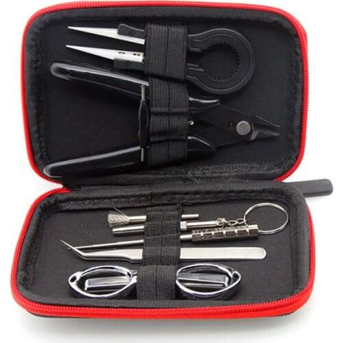 DIY Tool Kit Bag With Cigarette Organic Cotton Wire Coil Jig Winding Ceramic Tweezers Pliers For RDA E-Cigarette Accessorie
