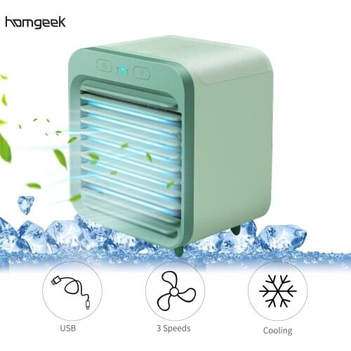 Desktop Air Cooler Air Conditioner Fan Mini USB Personal Fan Quiet Air Cooler Cooling Fan 3 Speeds Misting Fan for Home Office