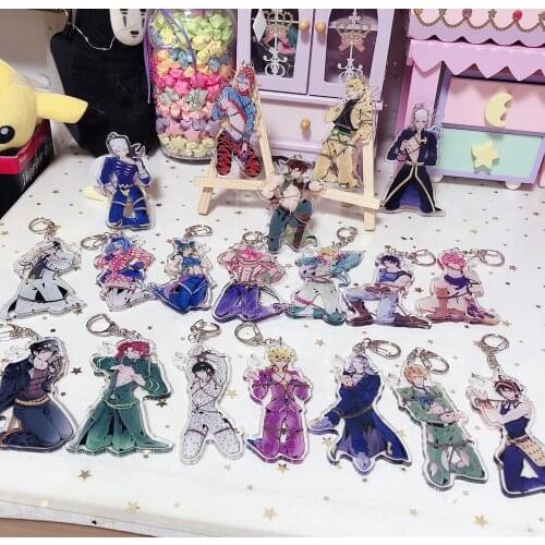 JOJOs Bizarre Adventure Golden Wind Narancia Ghirga Giorno Giovanna Leone Cosplay Figure Acrylic Keychain Pendant Keyring