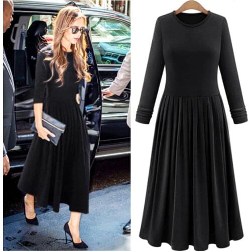 New 2020 Spring Autumn women 100% cotton dress,plus size S-5XL 6XL long sleeve Modal dress,summer casual pleated long dress