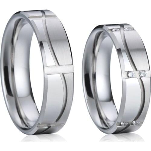 Love ring wedding 1 Pair mens womens Alliance band custom platinum color titanium proposal couple rings for her and him