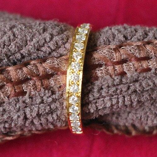 Florid Diamond Band Solid 925 Sterling Silver Yellow Gold Color Luxury Quality Exquisite Craft Jewelry