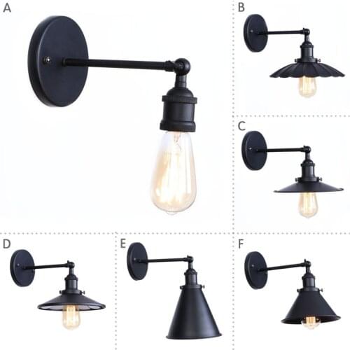 Simple hotel restaurant coffee shop decoration iron sub black single bedroom living room Nordic style wall lamp