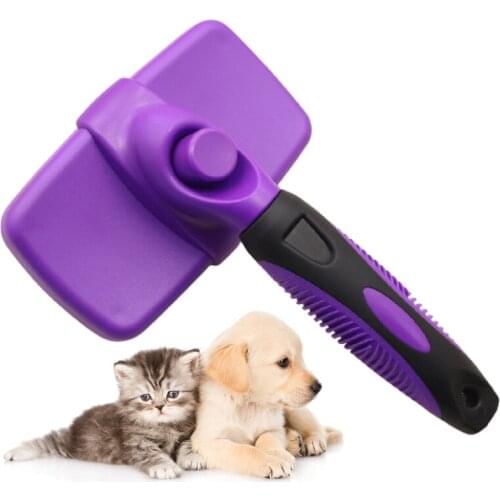 Self Cleaning Slicker Brush Gently Remove Loose Undercoat Mat Fur Pet Tangled Long Hair Dog Comb Cat Grooming Shedding Tool
