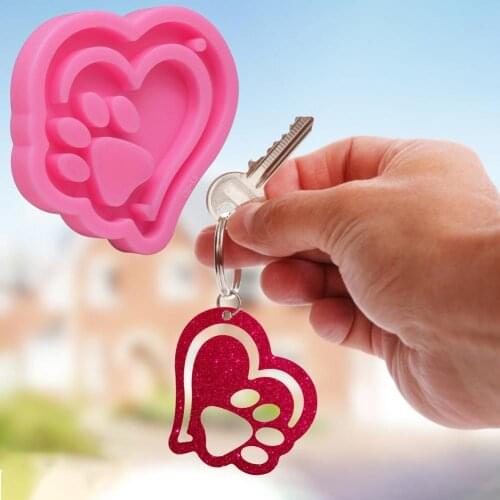 Silicone Keychain Molds Heart Shape Fondant Candy Chocolates Baking Molds For Making Keychains Jewelry Pendants Cake Decoration