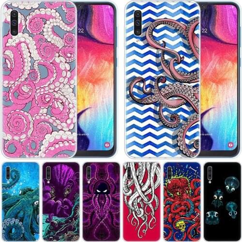 Luxury Soft Silicone Case Deep sea octopus art for Samsung Galaxy A50 A70 A80 A40 A30 A20 A10 A20E A2 CORE A9 A8 A7 A6 Plus 2018