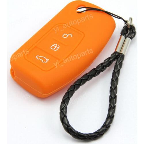 Orange Remote Silicone Flip Case Cover For Ford Focus/C Max Key 3 Buttons FOOR