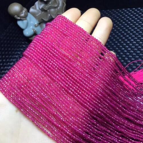 Loose beads red spinel round faceted 2/3mm 14" for DIY jewelry making FPPJ wholesale beads nature gem stone