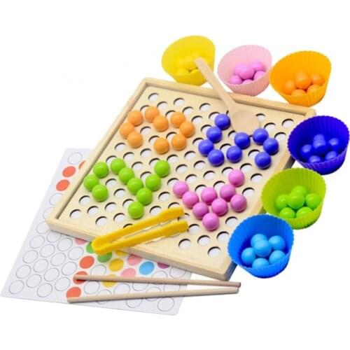 Memory Training Matching Pair Game Toy Clip Beads Game for Child Two In One