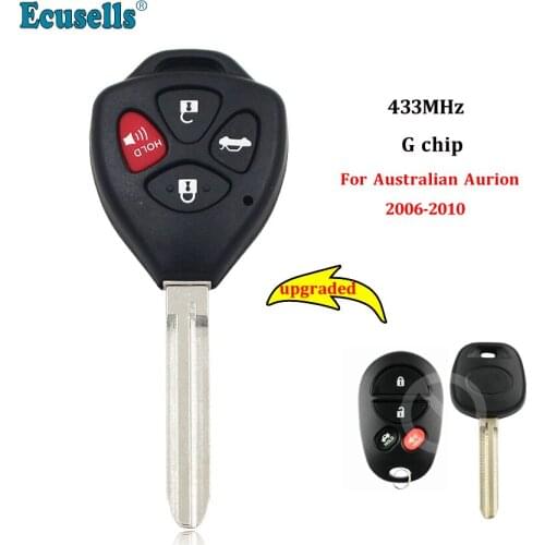 Upgraded Remote Car Key Fob 433MHz G Chip for Toyota Aurion Australian 2006-2011 uncut TOY43 blade
