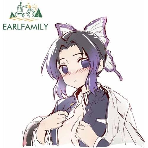 EARLFAMILY 13cm x 12.7cm For Demon Slayer DIY Car Stickers Vinyl Material Fine Decal Air Conditioner Repair Decoration