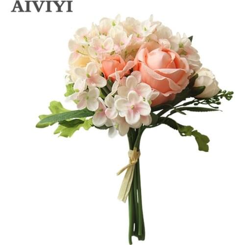Foreign trade excellent product artifical flower rose hydrangea Christmas day home decoration wedding holding flowers DIY
