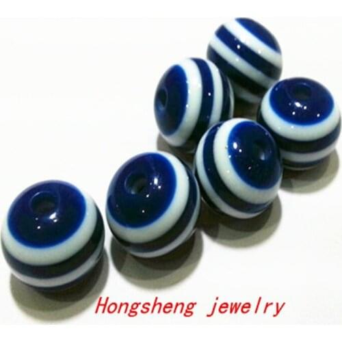 Choose size) 12mm/16mm royal blue color chunky Resin Stripe Beads For Chunky Necklace Fashion jewelry, Free shipping