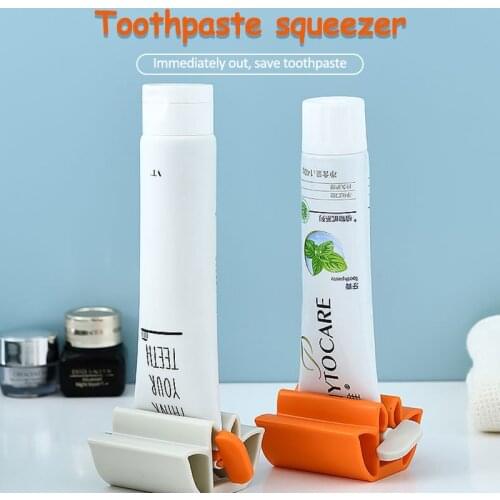 Toothpaste Squeezer Facial Cleanser Squeezer Plastic Toothpaste Tube Squeezer Simple Dispenser Rolling Frame Bathroom Supplies