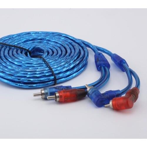 High Quality Car Audio Car Subwoofer Amplifier Double Lotus Head Audio Cable Signal Cable Connection Cable Male To Male 5 Meters
