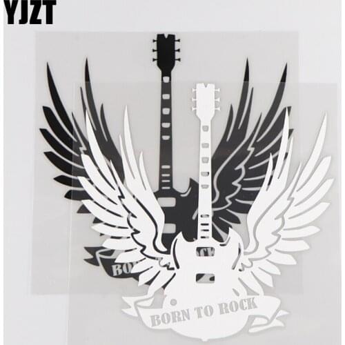 YJZT 15×15CM BORN TO ROCK Vinyl Decal Personality Creative Car Sticker Black/Silver 4C-0403
