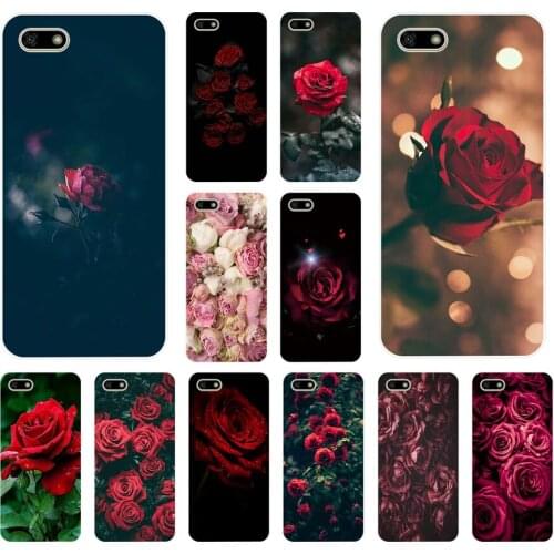 Back Cover Bumper Phone Case 27AS Silicon Soft Tpu Red Rose Print Bear 5.7 7c 5.7 7x Cases for Huawei Honor 7A 5.45 Pro