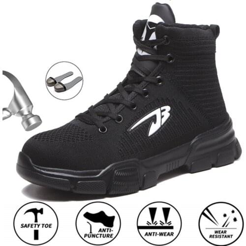 Safety Work Boots Shoes For Men Indestructible Steel Toe Cap Shoes All Season Working Boots Security Work Shoes Big Size 48