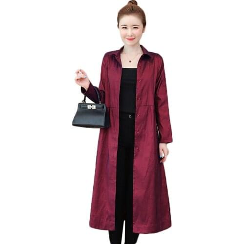 Women Cardigan Blouse Female Long Shirt Large Size 5XL Spring Autumn Thin Windbreaker Jacket Solid Color Femmen Blusa Tops Y14