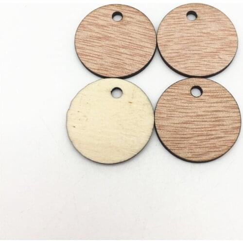 100pcs 25mm Rustic Blank Round Tags Wooden Circle Pendants Craft Scrapbook Vintage Confetti