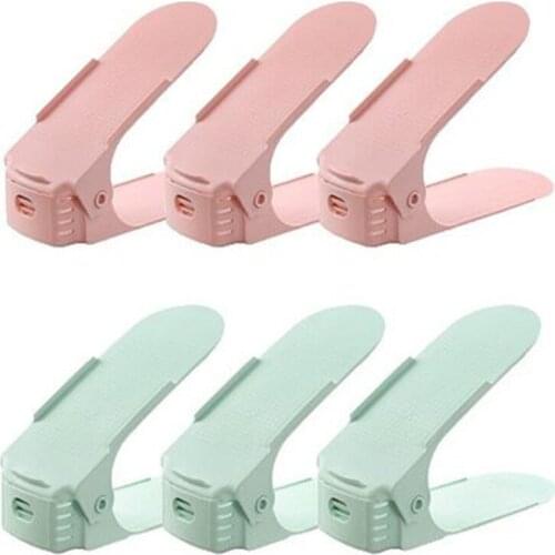 16pcs Shoe Organizer Double Shoebox Rack Adjustable Space Saving Range Shoe Storage Shelf Slot Save Space Closet Range Shoes