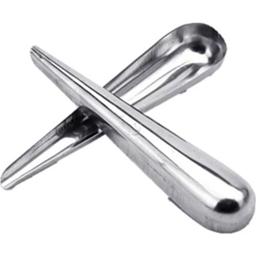 Universal Handheld 2Pcs Pet Bird Parrot Stainless Steel Cage Food Water Adding Spoon Feeding Tool Silver Leakproof Food Feeder