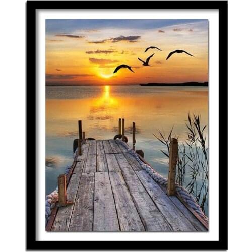 5d diamond embroidery sunset scenery diamond Arts cross stitch diy diamond painting olifant rhinestones round drill needlework