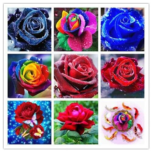 DIY Diamond Embroidery Flowers Handmade Diamond Painting Rose Picture Of Rhinestones Mosaic Home Decor Crafts Gift 30cmx30cm