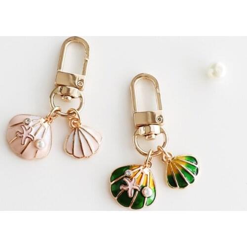 Personalized Gift For Boyfriend Kawaii Keychain Llaveros Originales Car Keychain Summer Beach Keychain Starfish Shell Pendant