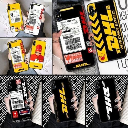 DHL Express Phone Case Cover Hull For iphone 5 5s se 2 6 6s 7 8 12 mini plus X XS XR 11 PRO MAX black luxury bumper painting