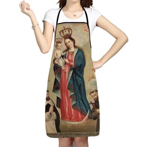 OUR LADY OF GUADALUPE Art Apron Kitchen Aprons For Women Men Bibs Household Cleaning Pinafore Home Cooking Apron For Manicure