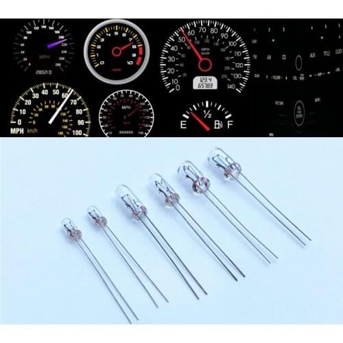 10 pcs T3 T4.2 T4.7 T5 car dashboard light instrument automobile door Wedge Gauge reading lamp bulb 12V-14V Car Styling