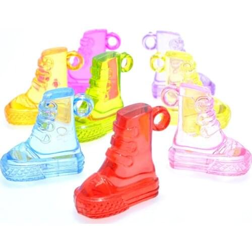 Kawaii Colorful 3D Shoes Shape Bubblegum Necklace Pendant Ornament Accessories Plastic Acrylic Charms DIY Material 42*16mm 95pcs