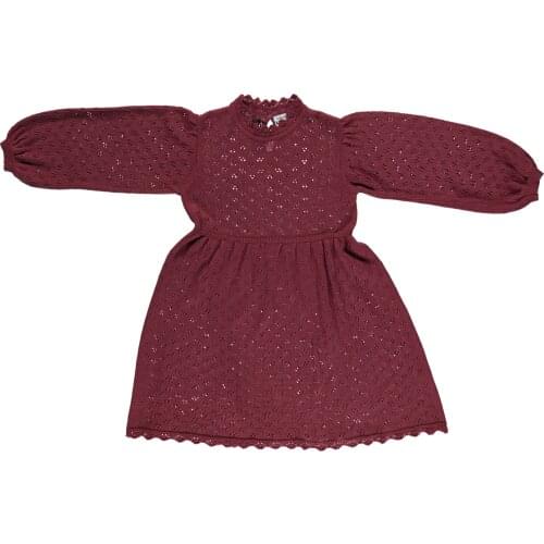 Cute Infant Baby Girls Knitted Sweater Dress Autumn Winter Kids Long Sleeve a-line Dress