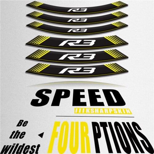Creative transformation motorcycle sticker accessories tire wheel reflective decorative decal for YAMAHA R3
