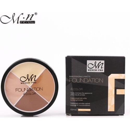 MENOW Matte Flawless Concealer Cream Makeup Concealer Contour Palette 4 Colors Face Concealer Foundation Make Up Base Primer