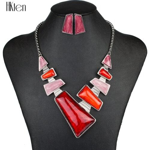 MS1504137 Fashion Brand Jewelry Sets Silver Plated Red Necklace Sets High Quality Wedding Jewelry Unique Design Party Gifts