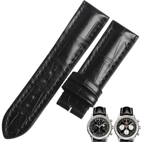 WENTULA watchbands for Breitling alligator skin /crocodile grain watch band man