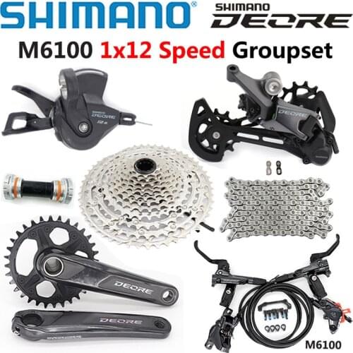 SHIMANO DEORE M6100 Groupset MTB Mountain Bike Groupset 1x12-Speed 30T 32T 170 175mm 10-51T Rear Derailleur Shift Lever BRAKE
